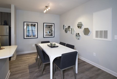 Dining room and kitchen