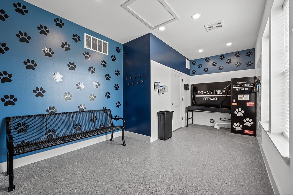 Dog spa next to the dog park at Legacy Rochester Hills Apartments