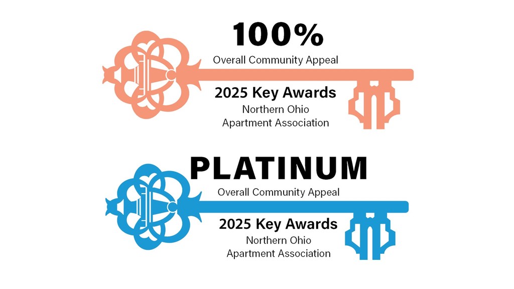 Recipient of the Northern Ohio Apartment Association's 100% Overall Community Appeal and Platinum 2025 Key Awards.
