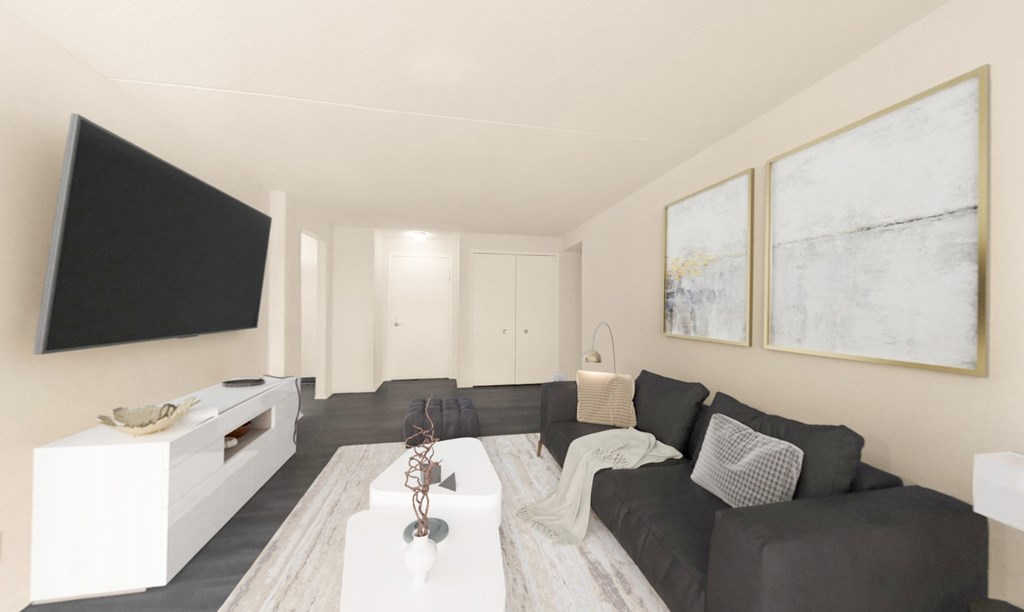 Spacious living areas with closet space