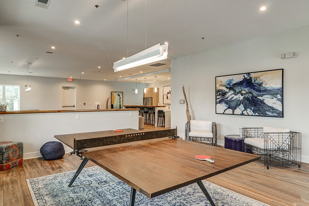 Ping pong table in clubhouse
