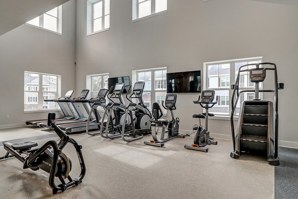 Fitness center with cardio and weight machines
