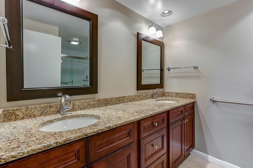 Bathroom with shower and tub combo