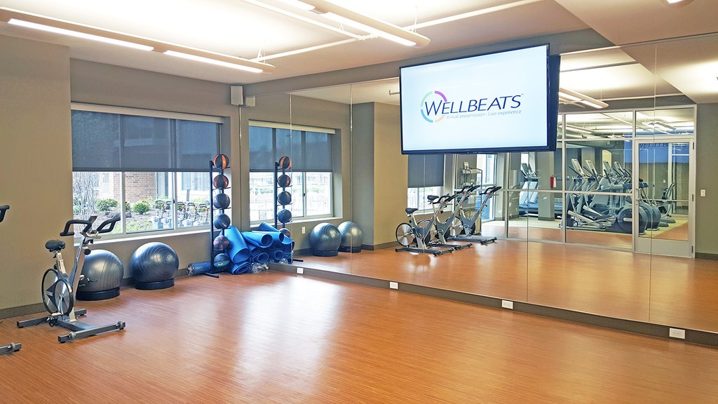 Virtual training and yoga room