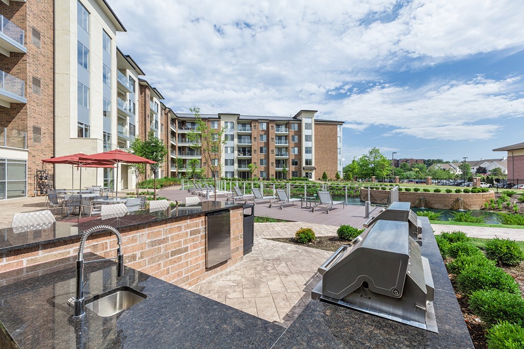 Outdoor grill and entertaining space