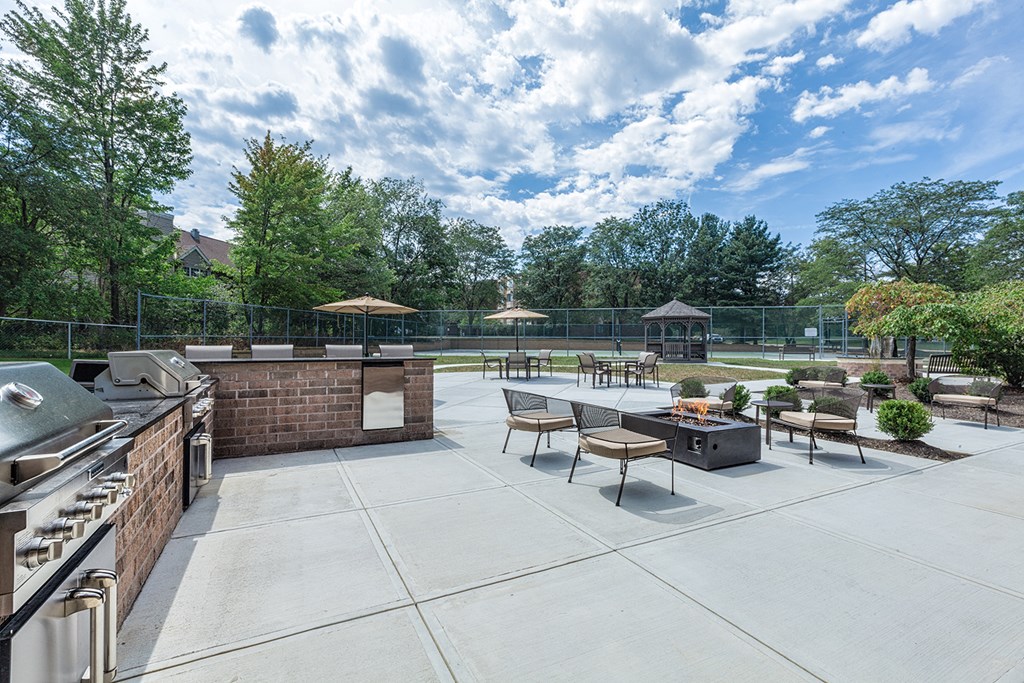 Outdoor kitchen with grill area