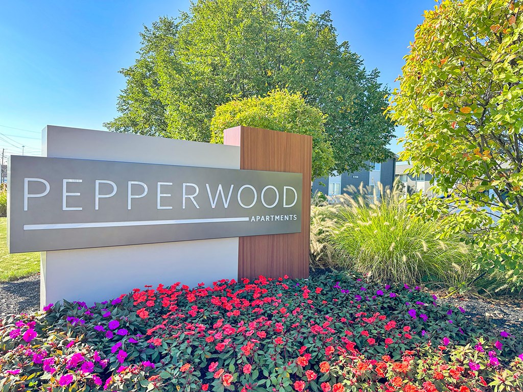Pepperwood Apartments entrance sign