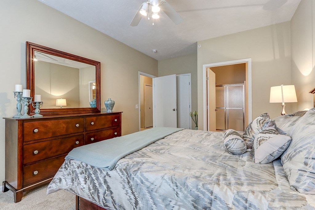 Large bedrooms with ceiling fan