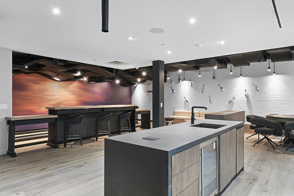 Social kitchen in gaming lounge