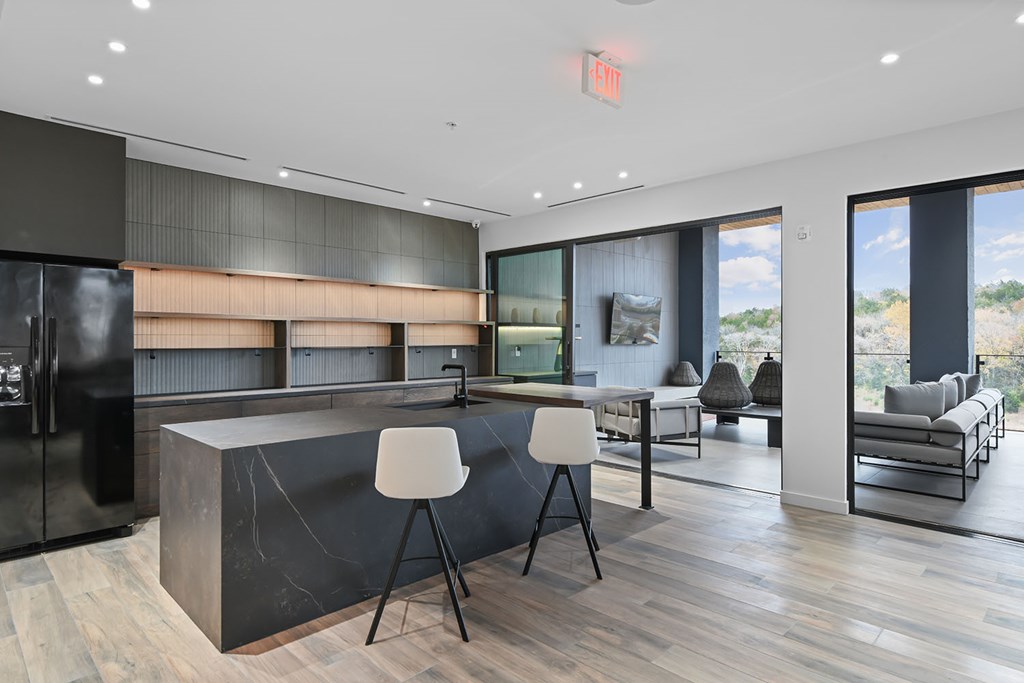 Social kitchen in skydeck