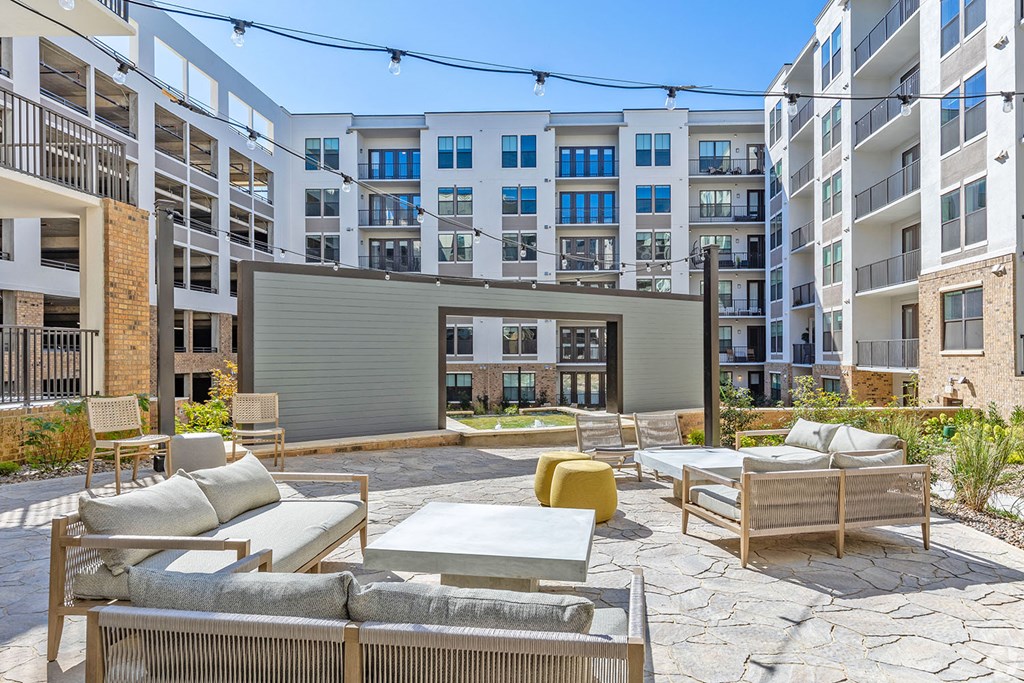 Zen garden courtyard with lounge