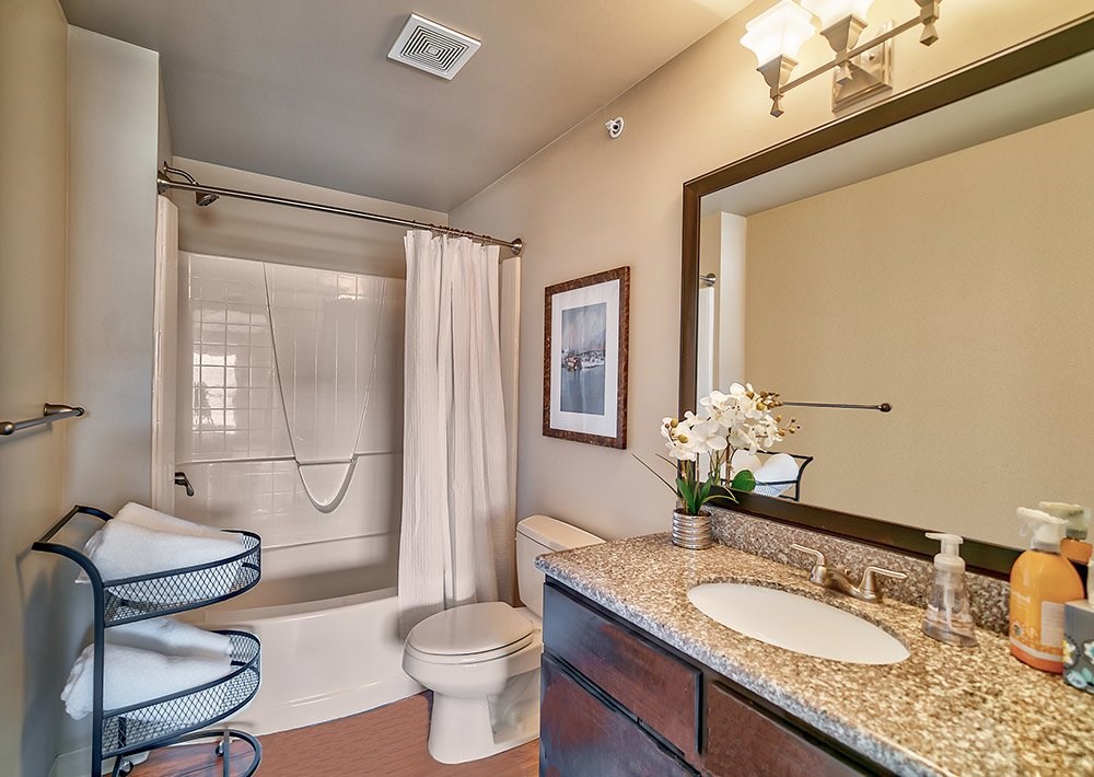 Granite countertops with garden soaking tubs