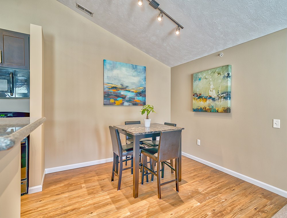 Vaulted ceilings in select suites