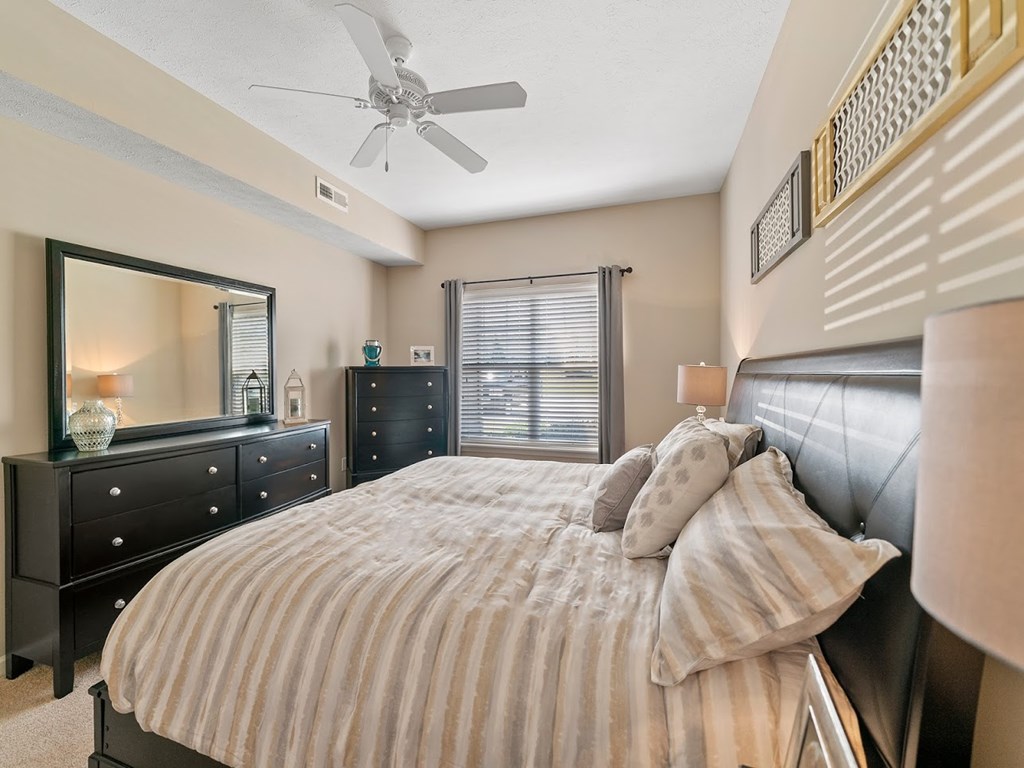 Bedrooms with ceiling fan