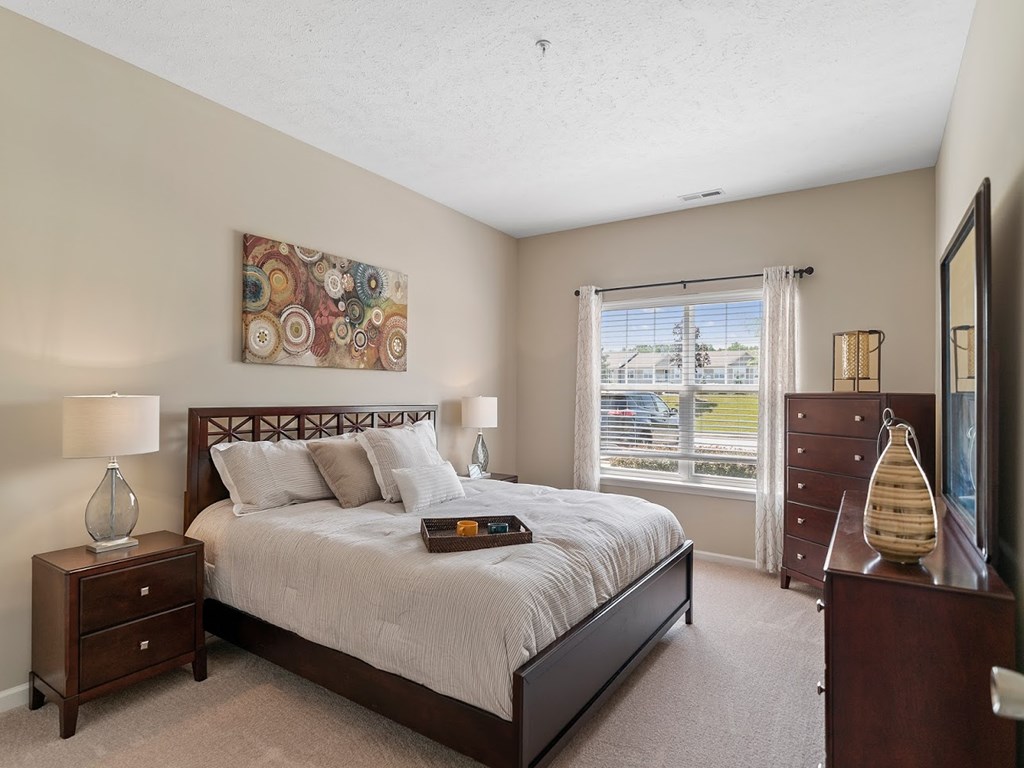 Large master bedrooms accommodate king size furniture