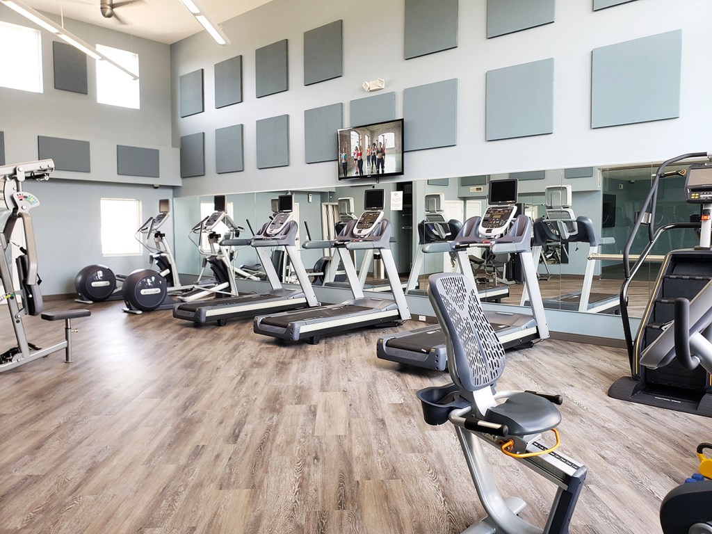 New fitness center with cardio machines