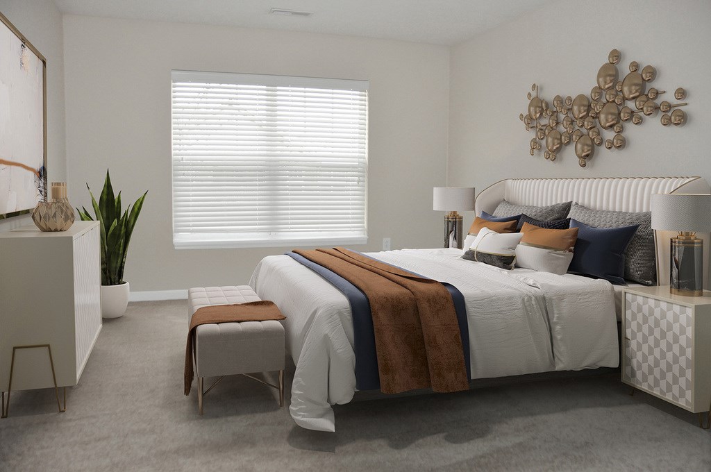 Oversized bedrooms accommodate king size furniture