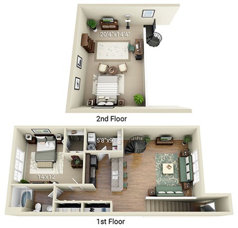 A diagram of a two-story house with labeled dimensions.