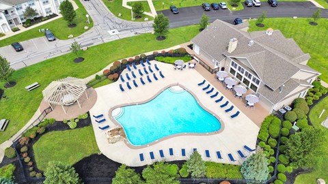 Pool with waterfall and gazebo