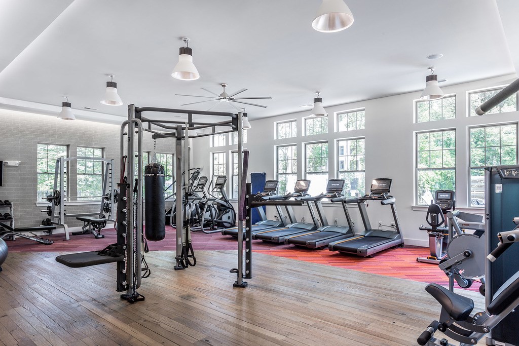 Fitness center with cardio and weight machines
