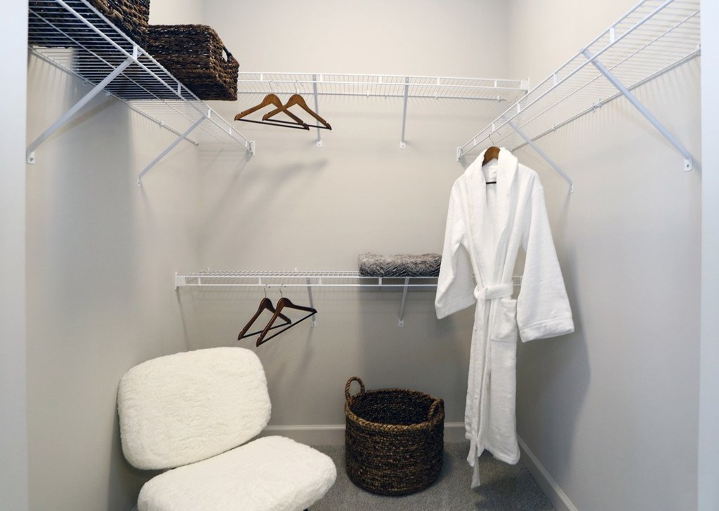 Massive walk-in closets with shelving