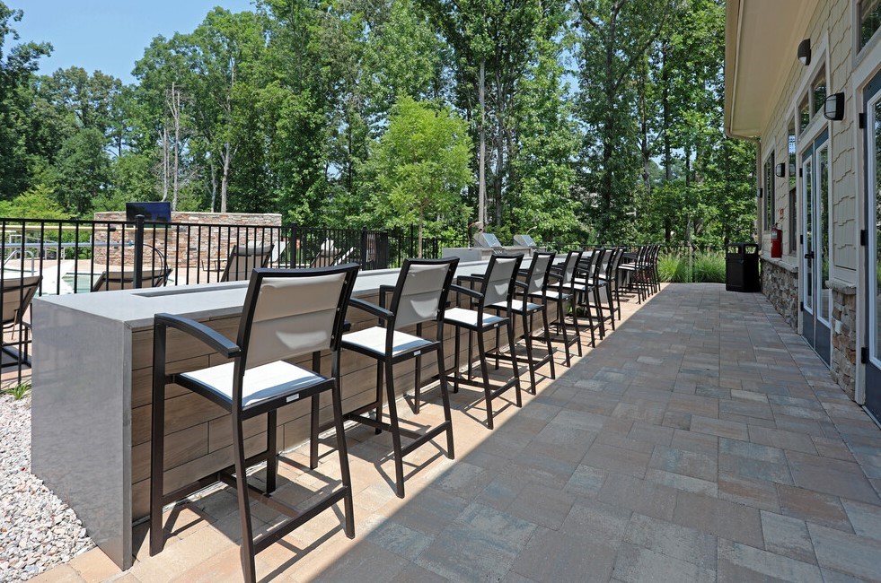 Outdoor seating and grill station