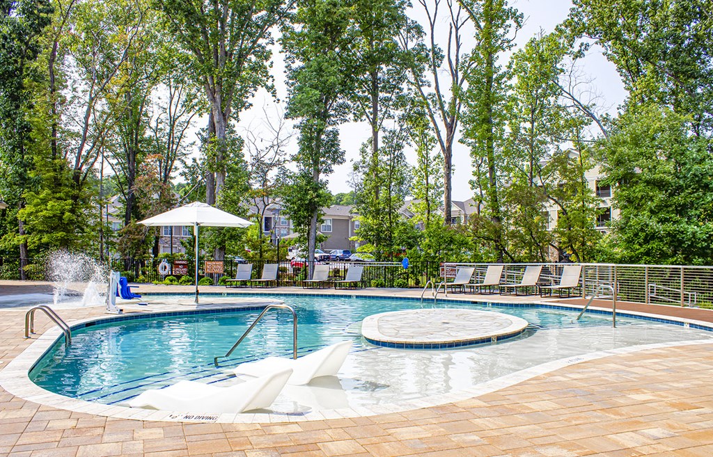 Beach-entry saltwater pool with sundeck