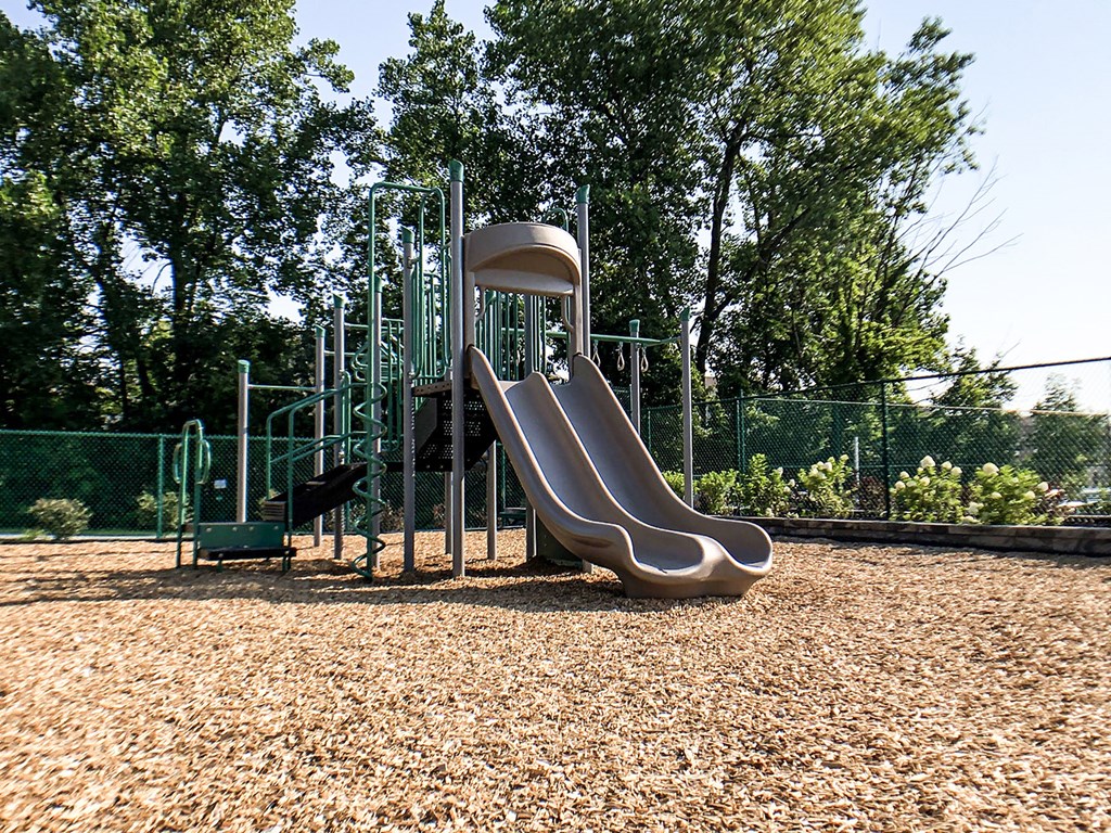 Playground with slides and monkey bars