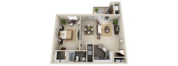 A 15x21 foot floor plan of a house with a living room, dining room, kitchen, and bathrooms.