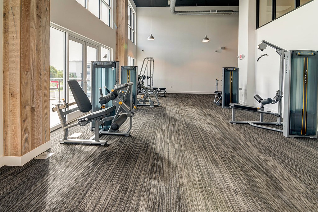 Fitness center with cardio and weight machines