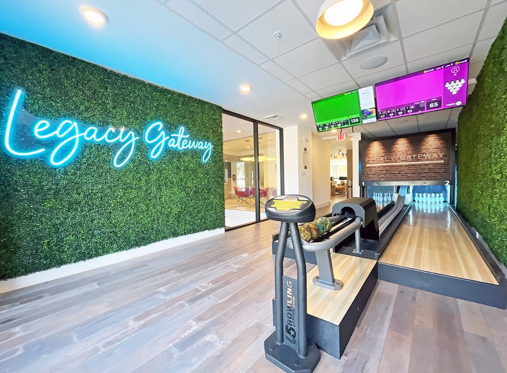 Trendy mini bowling at Legacy Gateway Apartments