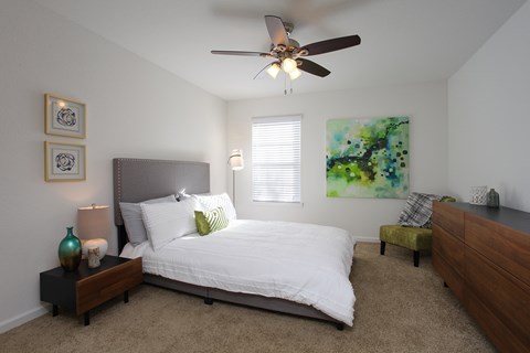 Bedrooms with ceiling fan