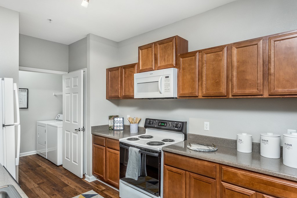 Appliances included with every suit; in-suite, full-size washers and dryers