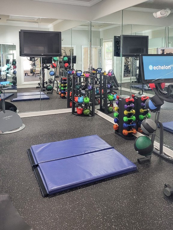 Fitness Studio with Echelon Reflect Mirror & Connect Bike