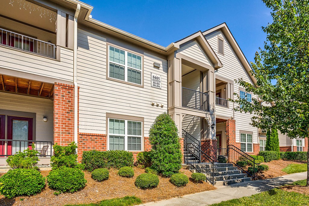 Apartments with covered patios and balconies