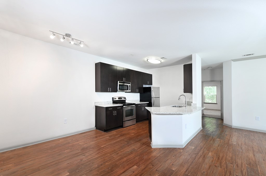 42” espresso finish designer cabinetry with brushed nickel hardware