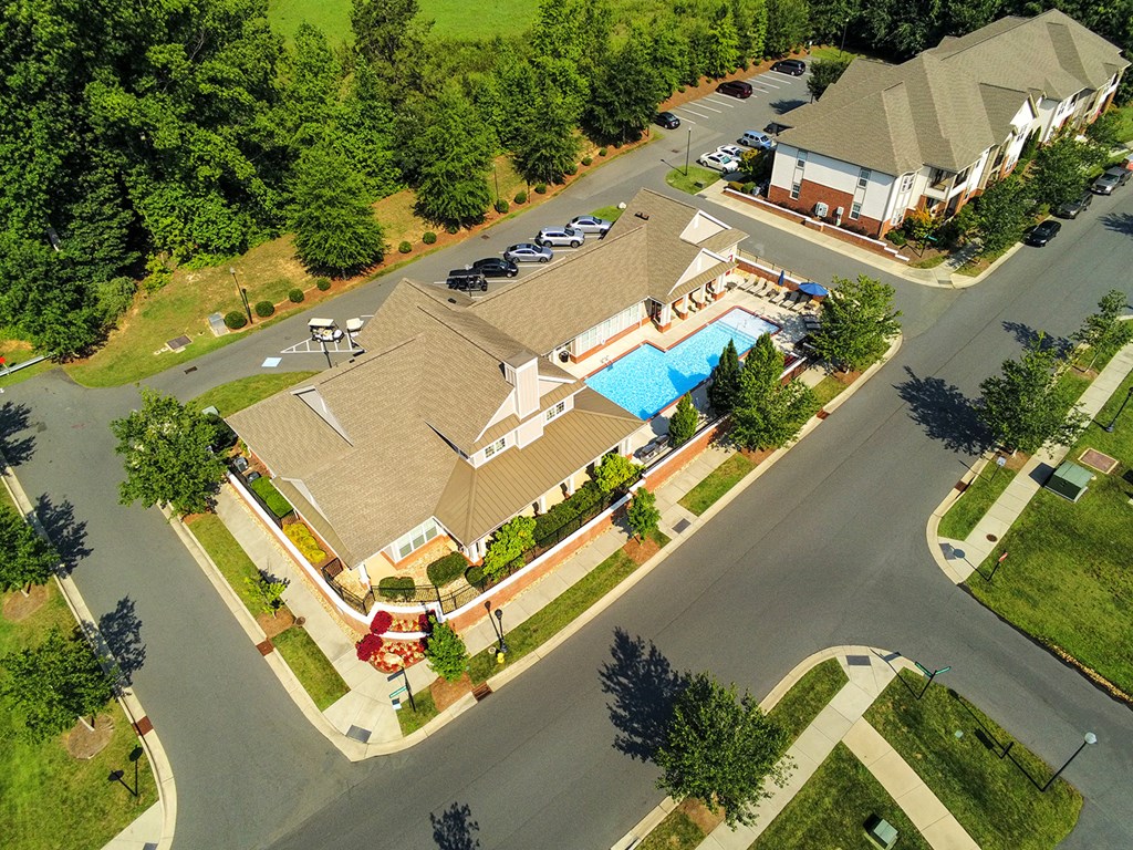 Aerial of Legacy Cornelius clubhouse