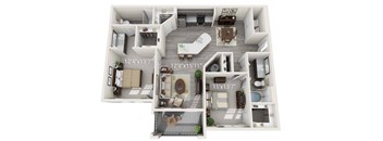 A floor plan of a house with dimensions and furniture layout.