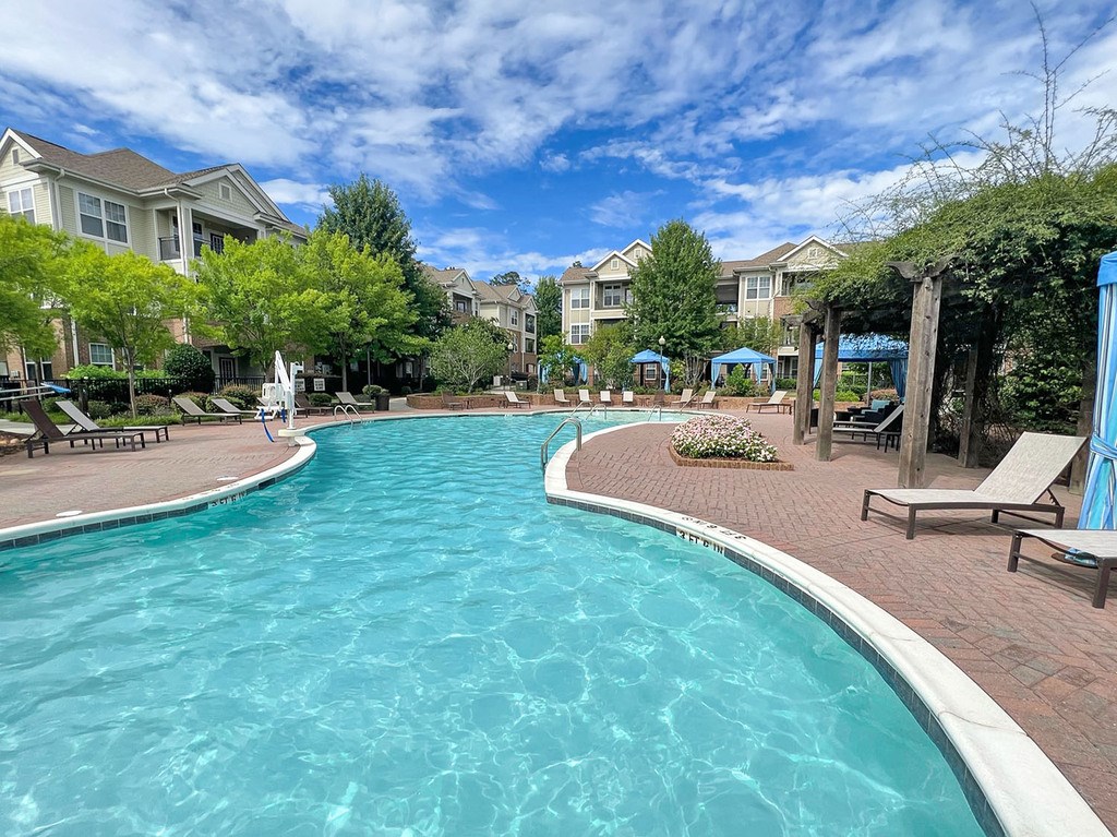 Saltwater pool with sundeck, fire pit, cabanas, WiFi, TV lounge and gas grills