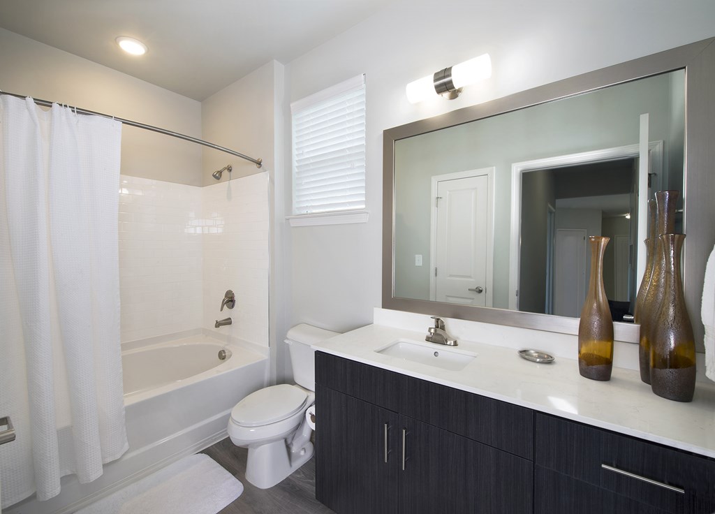 Quartz countertops in bathrooms