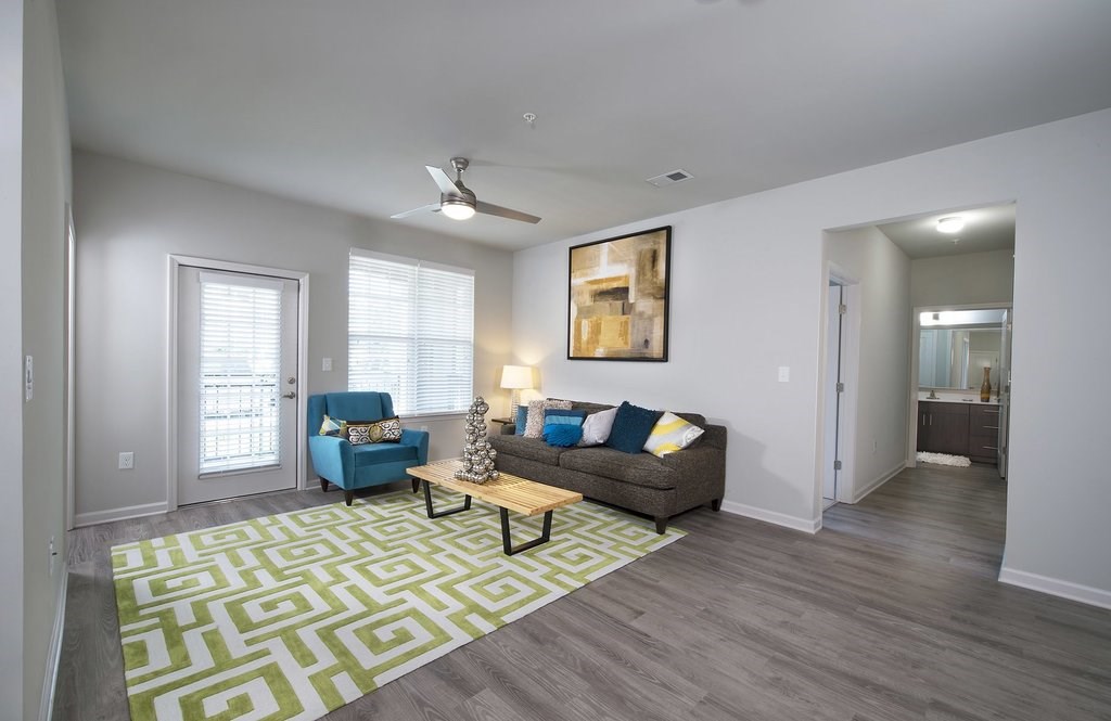 Living rooms with ceiling fan