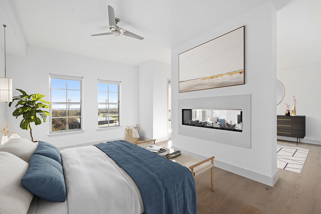 Penthouse bedroom with stunning views