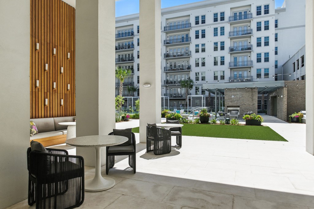 Stunning courtyard with activity/game lawn