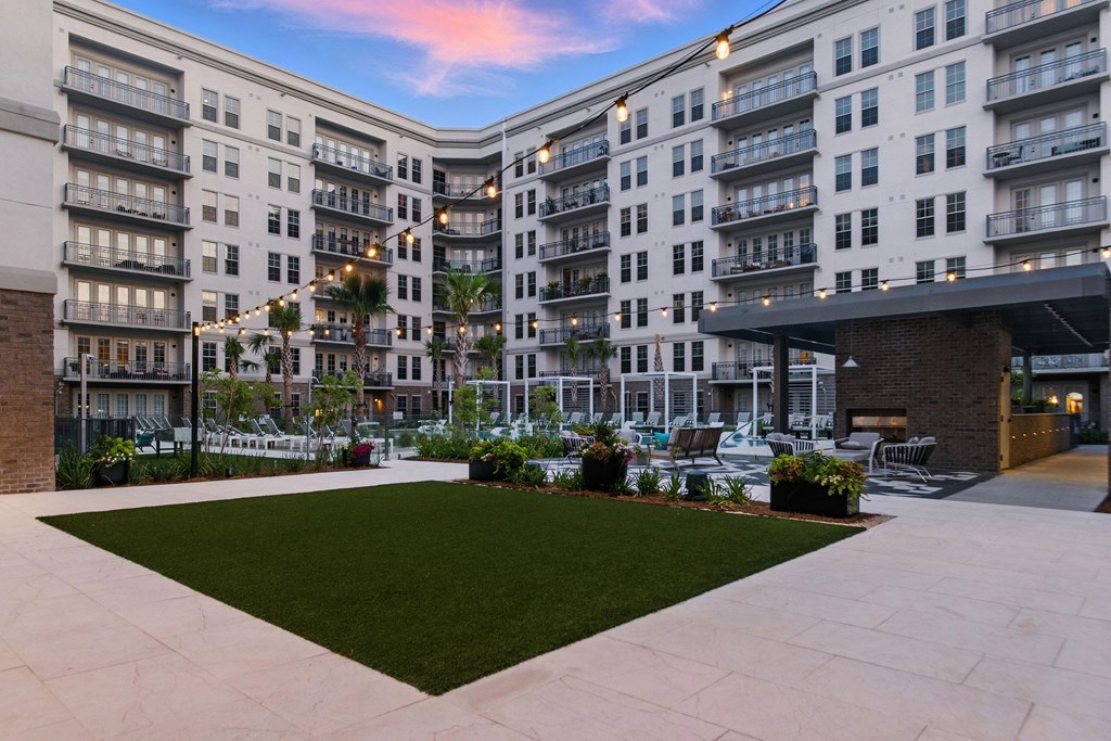 Stunning courtyard with activity/game lawn