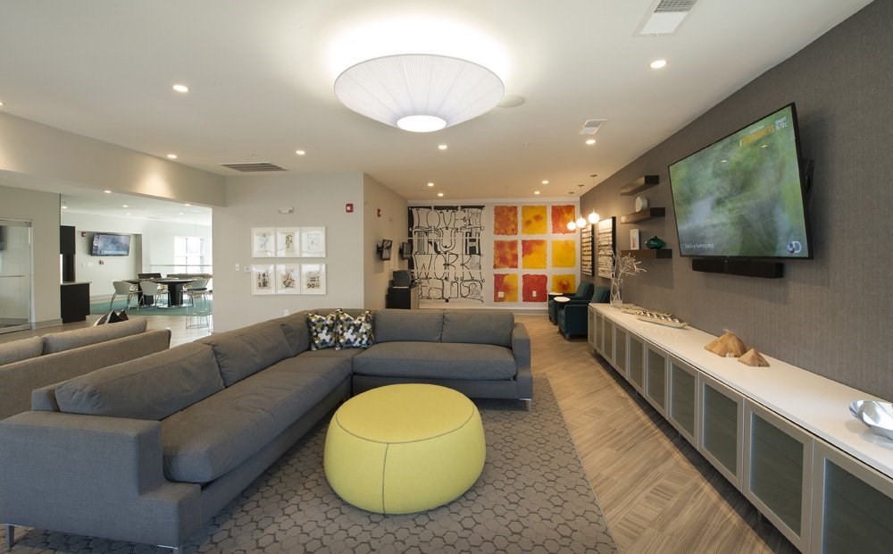 Spacious clubhouse lounge