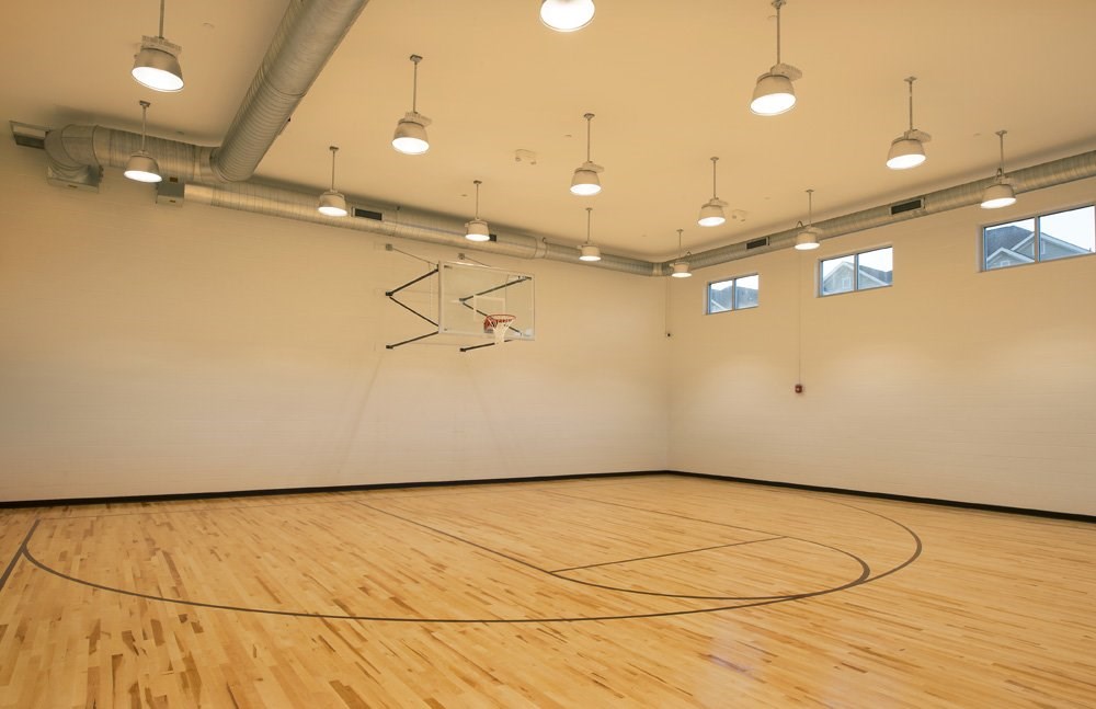 Indoor basketball court