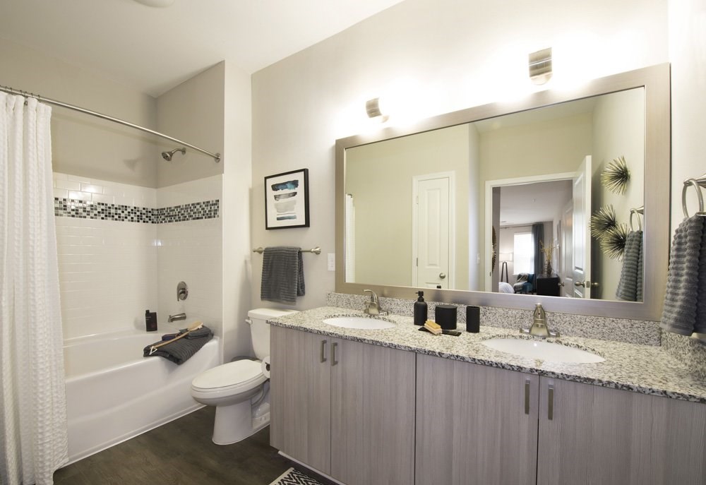 Dual vanities and framed mirrors