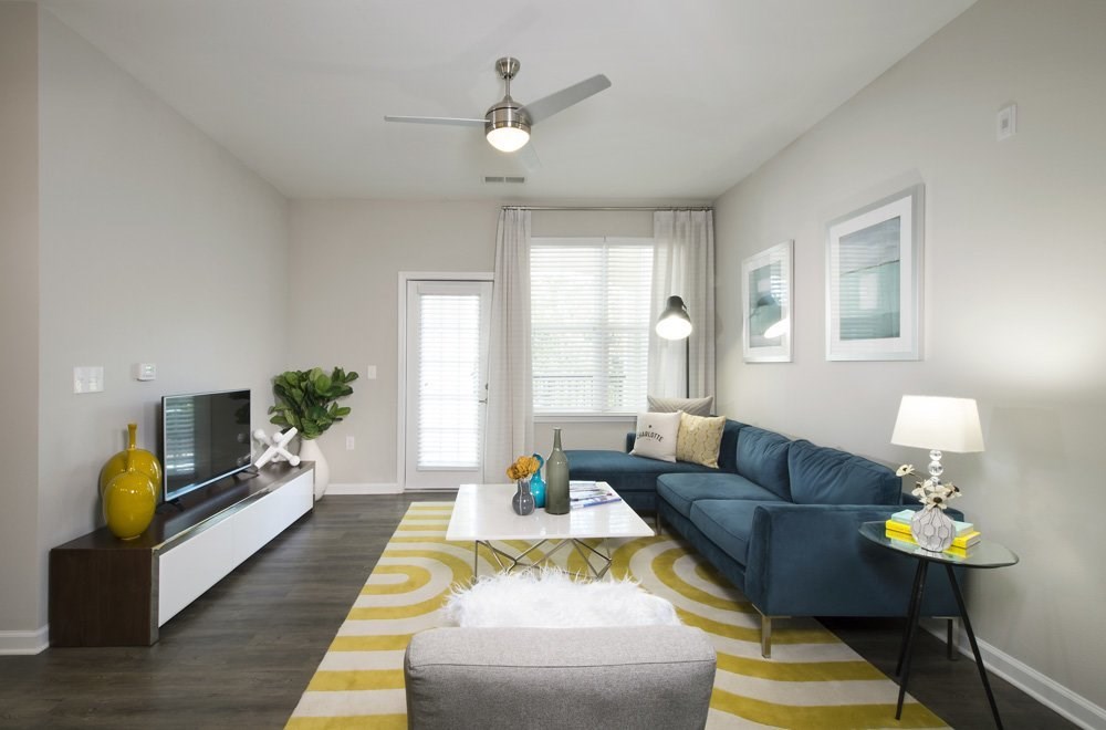 Living rooms with ceiling fan