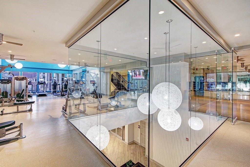 Professional fitness studio with free weights