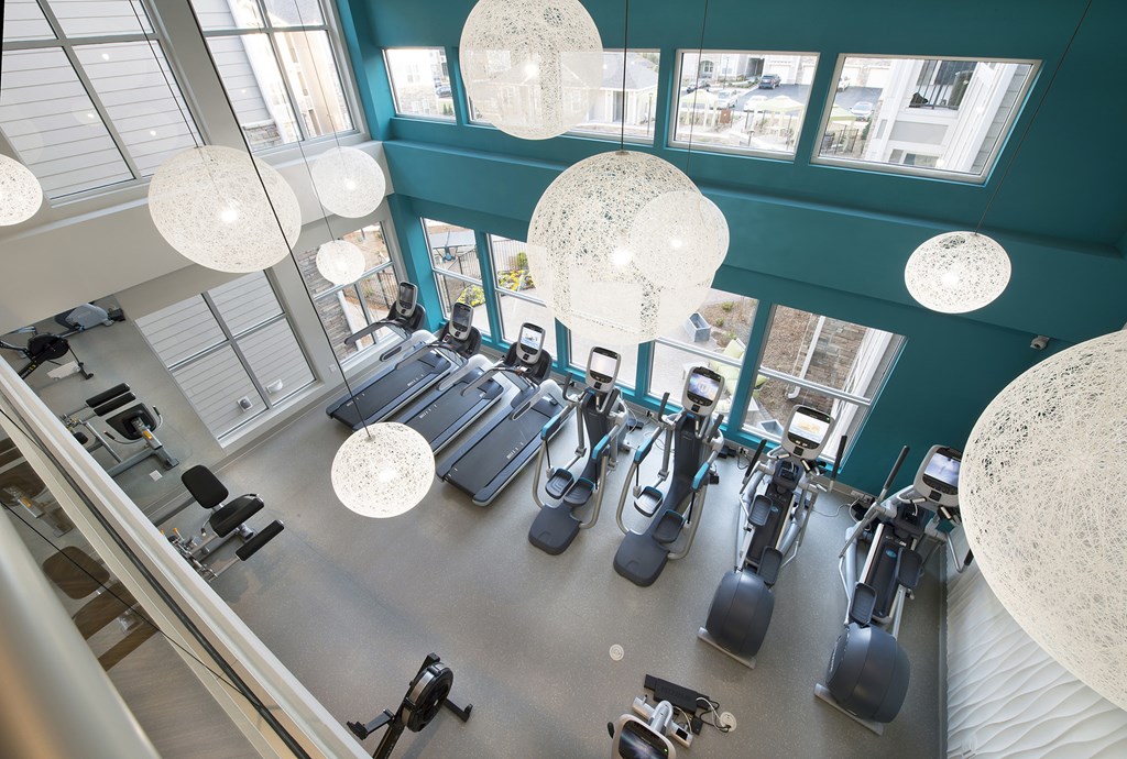 Fitness center with cardio and weight machines